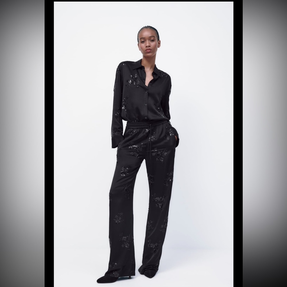 Sequin embroidered set